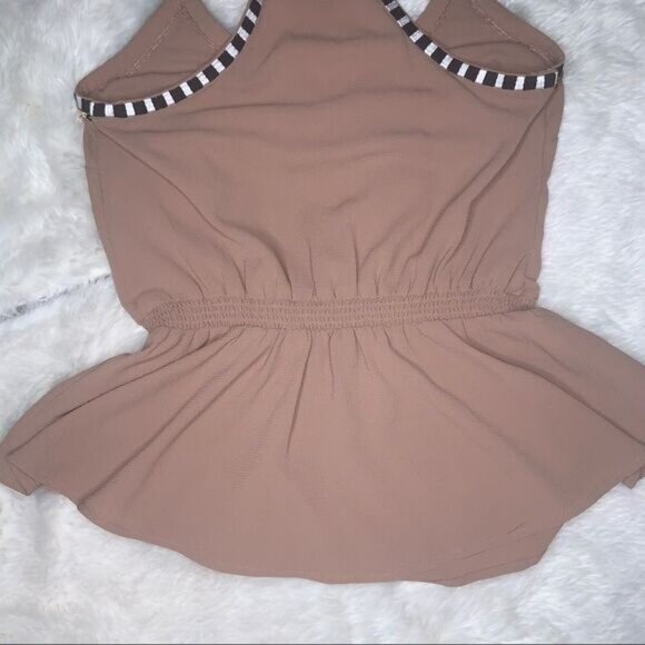 Sz Small Pink Nude Halter Top with Sequins/Stripes - Picture 6 of 15